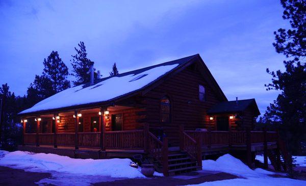 The Cabin at twilight.