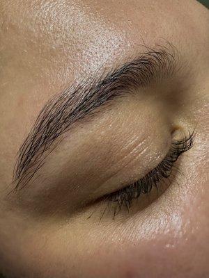 Before a brow clean up