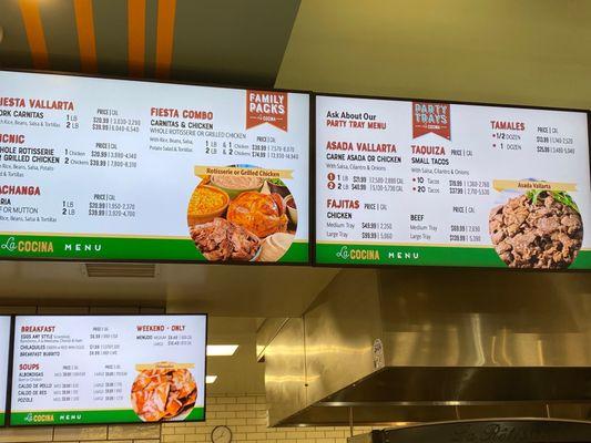 Food court menu