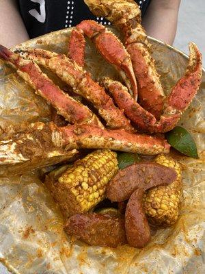 King Crab, Sausages and Corns