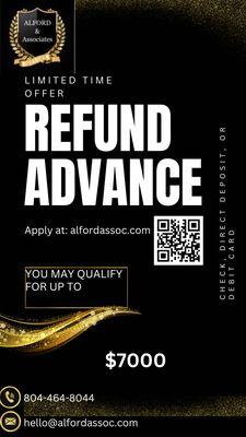 Need a refund advance? We partnered with banks to get you your money faster!