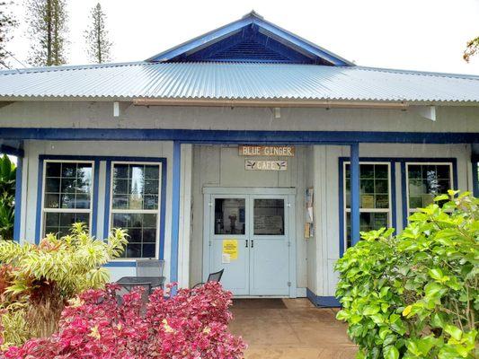 Entrance area of the Blue Ginger Cafe.