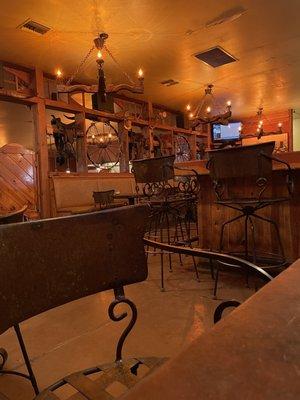 Bar area! They love the cowboy lifestyle down here. Food is fast and delicious!  The steaks are thru roof! Gotta try!