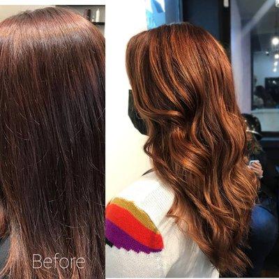 A beautiful color correction by Melissa! This gorgeous copper looks beautiful and effortless, but don't be fooled, this was a 5+ hour correc