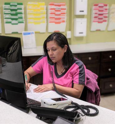 Tony working hard for patients like she always does!