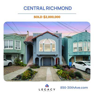 Richmond real estate team. Sold over asking.