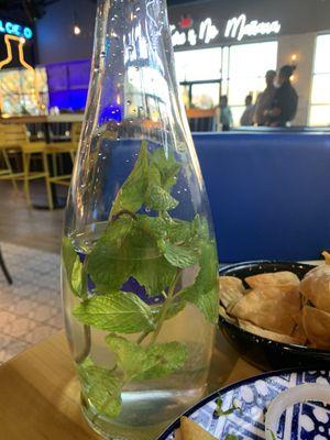 Water served at our table