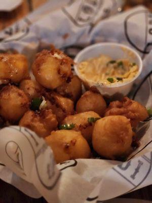 Beer battered cheese curds with a great sauce that I used for my burger it was so good.