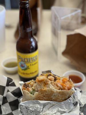 Surf and Turf with a Pacifico beer