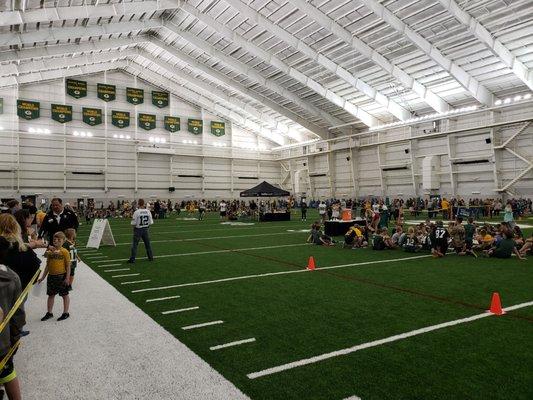 Kids camp with  the Packers in the Hutson Center