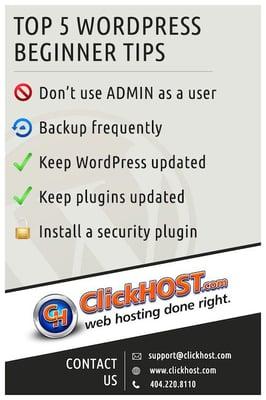 FREE WordPress sticker! Email us your address at info@clickhost.com