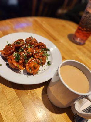 Tibetan Dumplings Vegetarian Plate & chai