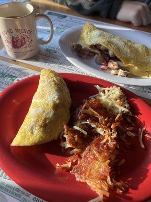 Philly Steak Omelet and Meat Lovers Omelet