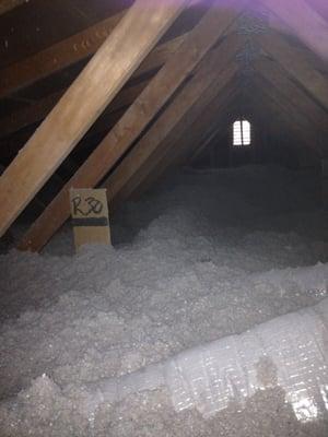 we also install blown in insulation. we use a recycled material to help make your home more efficent