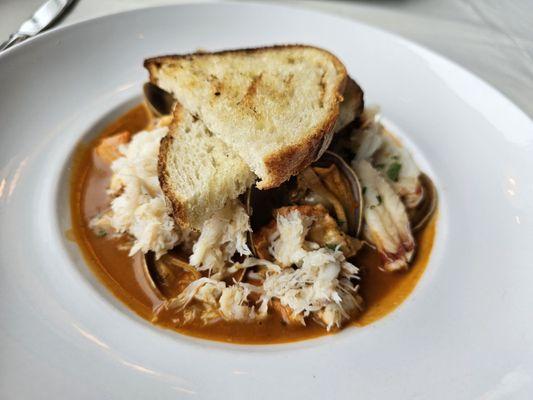 Seafood Cioppino with added Dungeness Crab