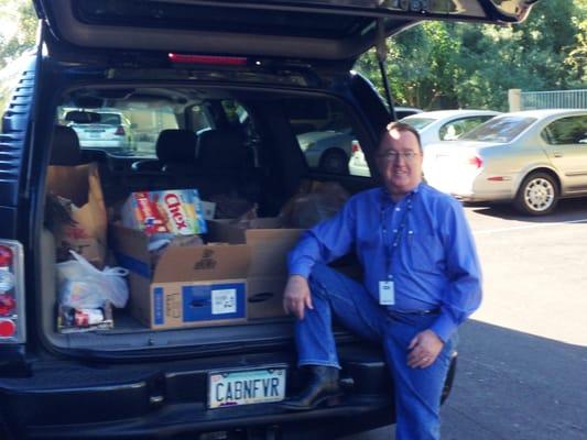 Fall Food Drive 2013 with Jim Batstone at Desert Mission Food Bank