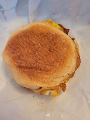 Bacon Egg and cheese on a hard roll