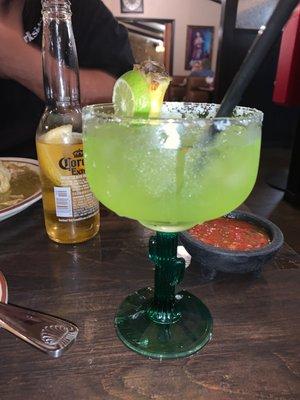 Midori margarita with Heradura blanco instead of the house tequila