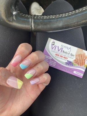 Dip Powder Manicure with Easter Tips Design