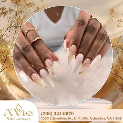 Transform your nails and indulge in a luxurious experience at A'vie Nail Lounge. Ready for a nail glow-up?