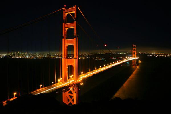 San Francisco night shot of Golden Gate Bridge  Photo Credit Al Alfieri