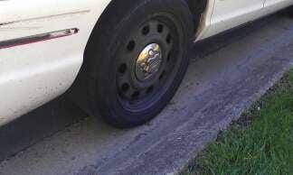 Bald tire that caused taxi to fishtail on exit ramp