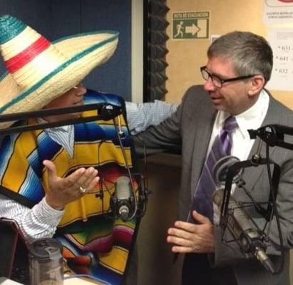 James on EL CHON's radio show. He gives his expert legal advice weekly on Thursday mornings.