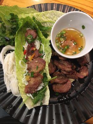 Crispy Fried Pork lettuce wrap