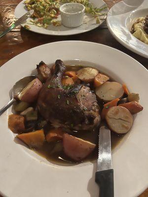 Coq au Vin. The chicken was delicious and you could tell it had been braised for hours!