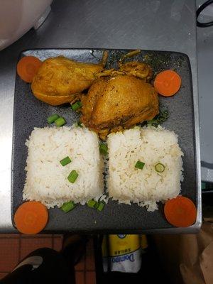 Curry chicken and white rice