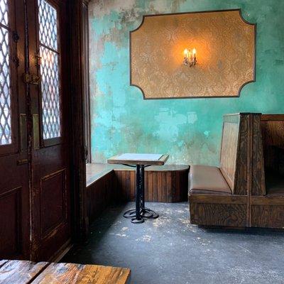 Vintage bar made from salvaged materials