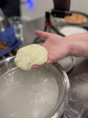 Tempering the cheese