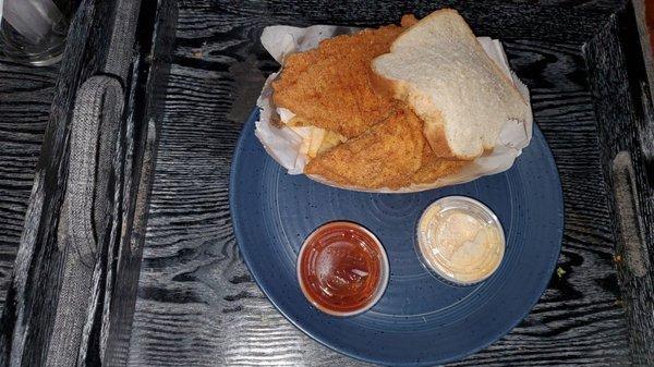 2 piece Catfish with Fries & White Bread