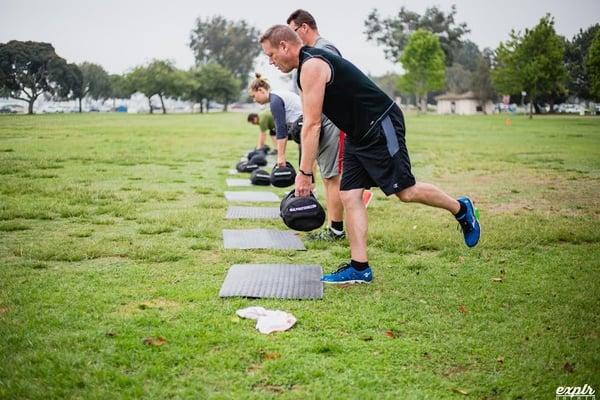 Sand Bag Hip Hinges with power clean...serious functional training!