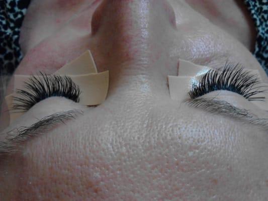 1st Eye Lash Extensions After Pic Client B