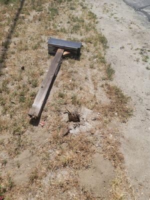 This is the before picture. The mailbox wood was really old and just snapped.