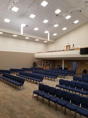 Large auditorium where we can come and sit socially distanced and learn about Jesus