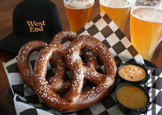 Fresh Baked German Pretzels - Sculpin on draft