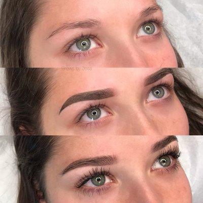 Before, immediately after, healed. Eyebrows that last up to 5 years!