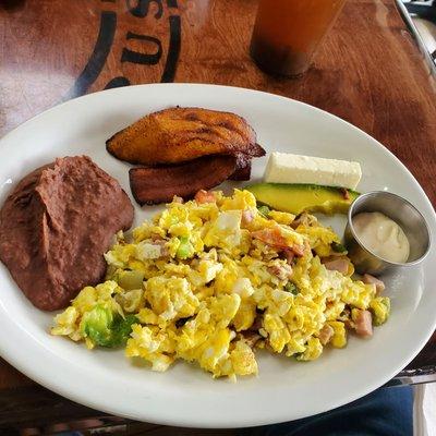 Eggs, beans & plantains