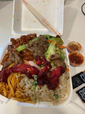 Noodles, Rice, Beef with Broccoli,Orange Chicken and it was Absolutely Delicious!