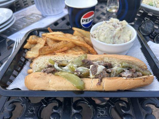 Philly Cheese Steak with Green Peppers