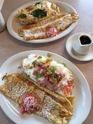 Two custom omelettes with Swedish cakes