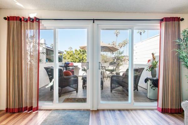 View of patio from inside unit.