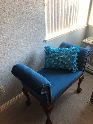 Reupholstered Settee! It's beautiful & comfy