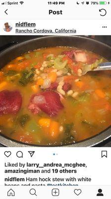 Ham hock stew with Chili Smith's brand "white beans"