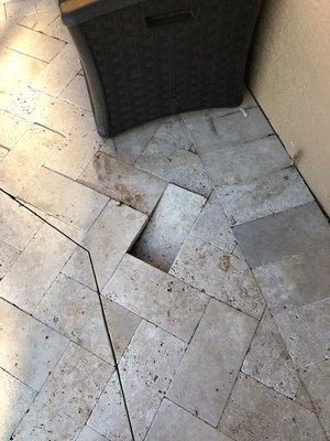 Totally sinking pavers after less than a year after install