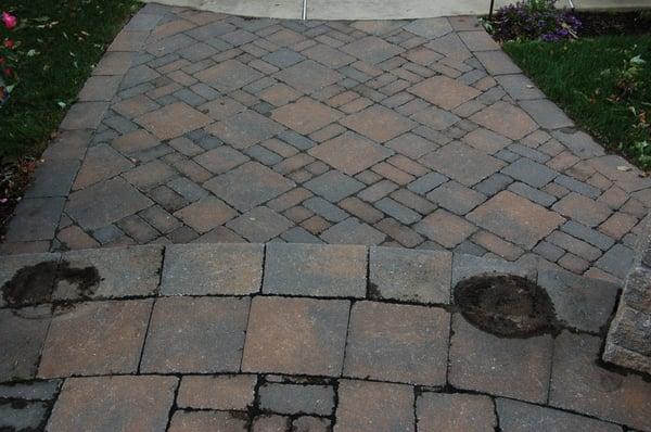 Pavers in need of cleaning