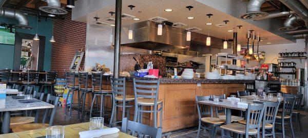 Kitchen and seating area