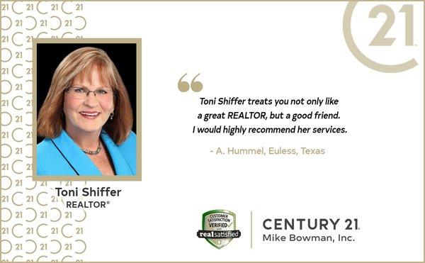 Toni Shiffer, REALTOR, Testimonial